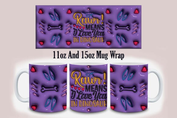 3d Inflated Dinosaur Mug Design