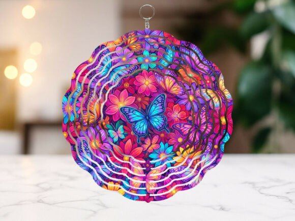 Butterfly Wind Spinner Neon Tshirt Png