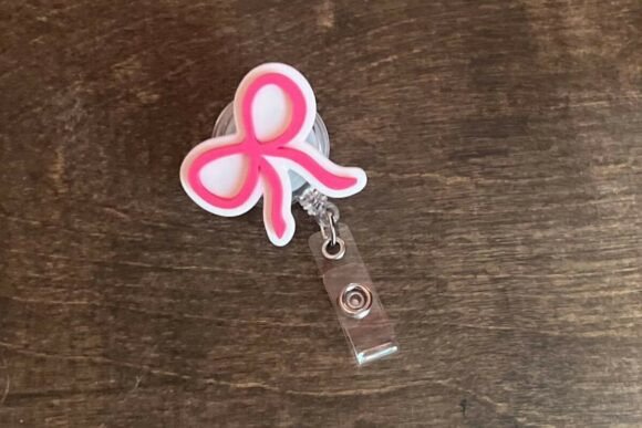 Coquette Bow Badge Reel STL: Elevating Professional Identity with 3D Printed Charm