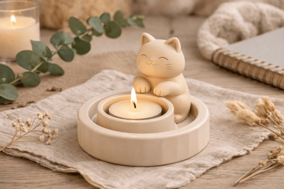 Cute Cat Candle Holder: A Minimalist Touch of Warmth for Your Space