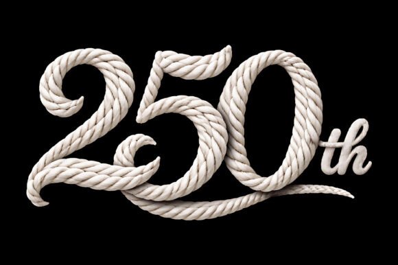 Elegant 250th Rope Typography Design
