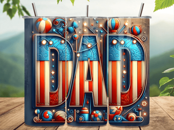 Elevating Personal Branding with the Patriotic USA Dad 3D Tumbler Wrap Design