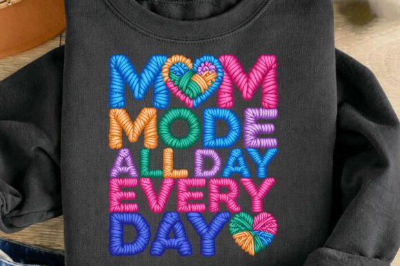 Embrace the Craft: The Mom Mode Mama Colorful Yarn Mother's Day Design Collection