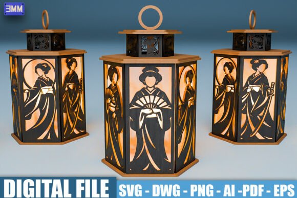 Geisha Lantern SVG: Merging Traditional Aesthetics with Modern Laser Cutting Workflows