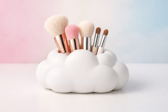 Kawaii Cloud Makeup Brush Holder STL Easy 3D Printing