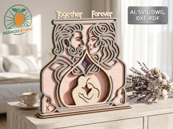 King Queen 3D Laser Cut Stand 3mm SVG: A Premium Design for Creators