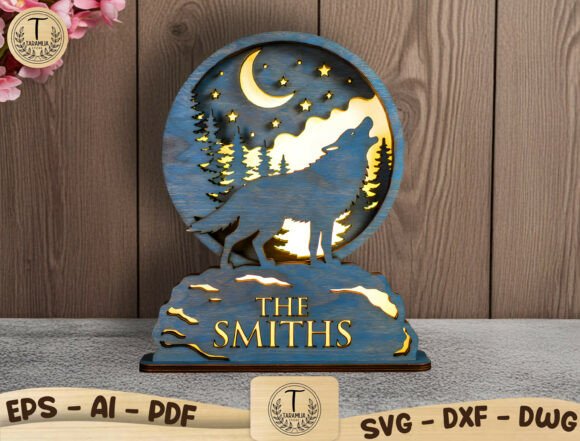 Layered Wolf Forest Laser Cut File SVG: Bringing Depth to Woodworking Projects