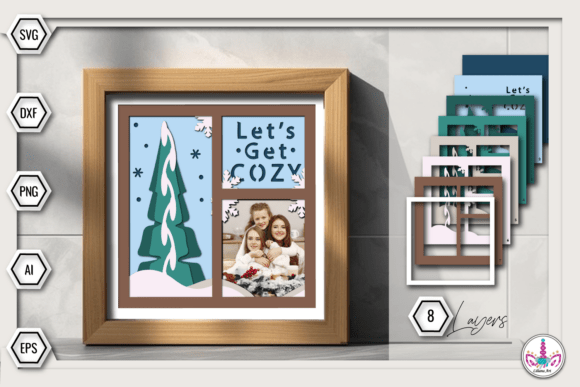 Lets Get Cozy Photo Shadow Box - Winter