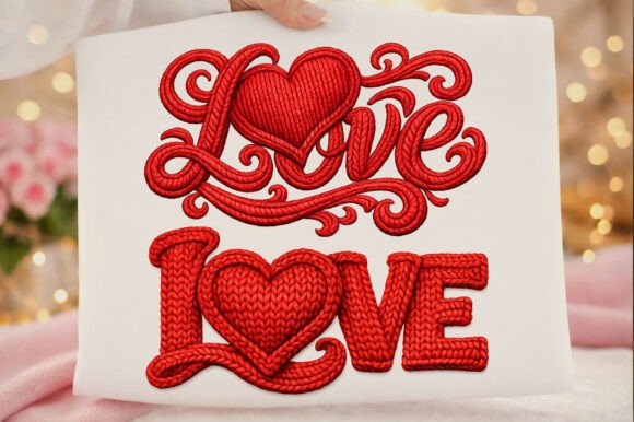 Mastering the Art of Love Heart Typography with Faux Yarn Textures