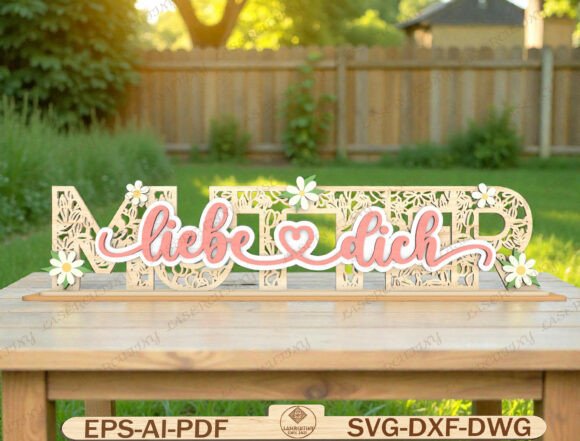 Mutter Liebe Dich Floral SVG Sign: A Heartfelt Digital Design for Creators