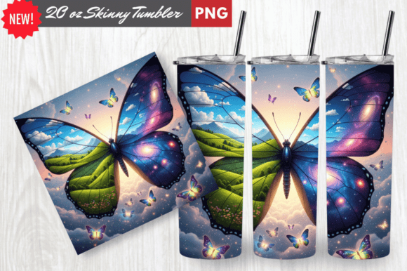 Nature Wings Landscape Tumbler Wrap Png