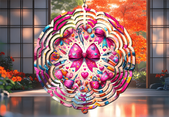 Pink Nursing Bow 3D Wind Spinner Design: A Guide to Digital Sublimation Art