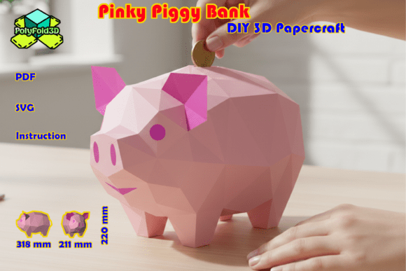 Pinky Piggy Bank DIY 3D Papercraft: A Practical Evaluation for Makers