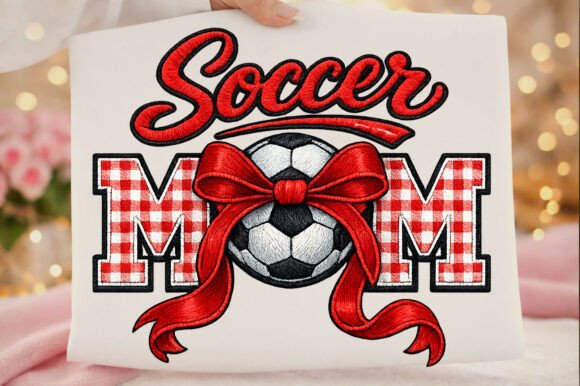 Soccer Mom Mother's Day Faux Embroidery Design