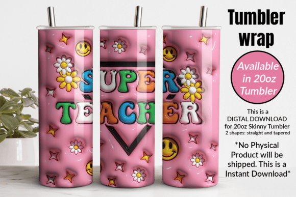 Super Teacher 3D Inflated Tumbler Design: A Strategic Asset for Digital Creators