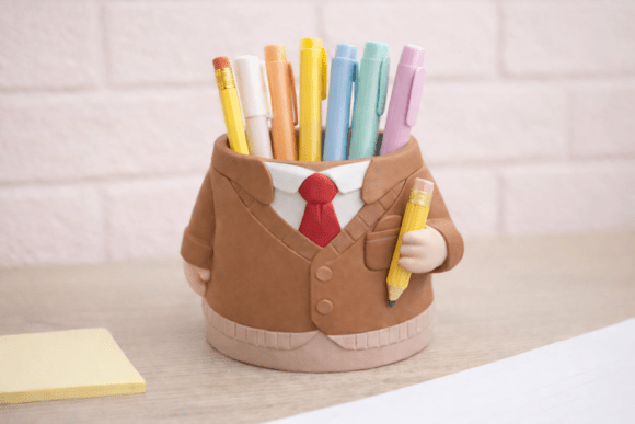 Teacher Pen Holder Gentleman STL File: A Functional and Whimsical Desk Organizer