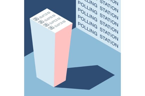 The Isometric Stack of Ballot Papers Casting: A Visual Metaphor for Democratic Direction
