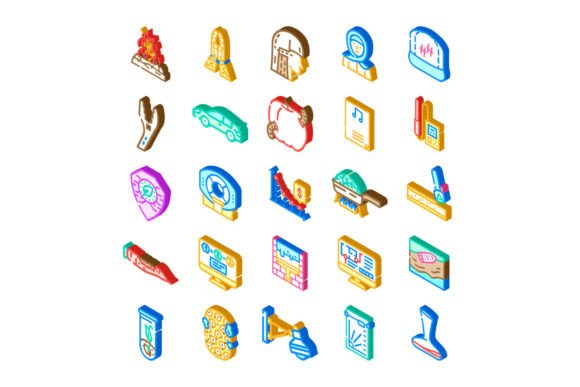 Unlocking Visual Clarity with the Miscellaneous Isometric Icons Set