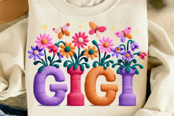 Yarn Floral Gigi Grandma Mother's Day Design
